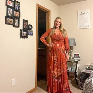 Baltic Born Small fall dress in Rust